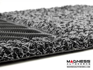 Alfa Romeo Tonale Floor Mats - All Weather - Rubber Woven Carpet - Front Set - Black + Grey 